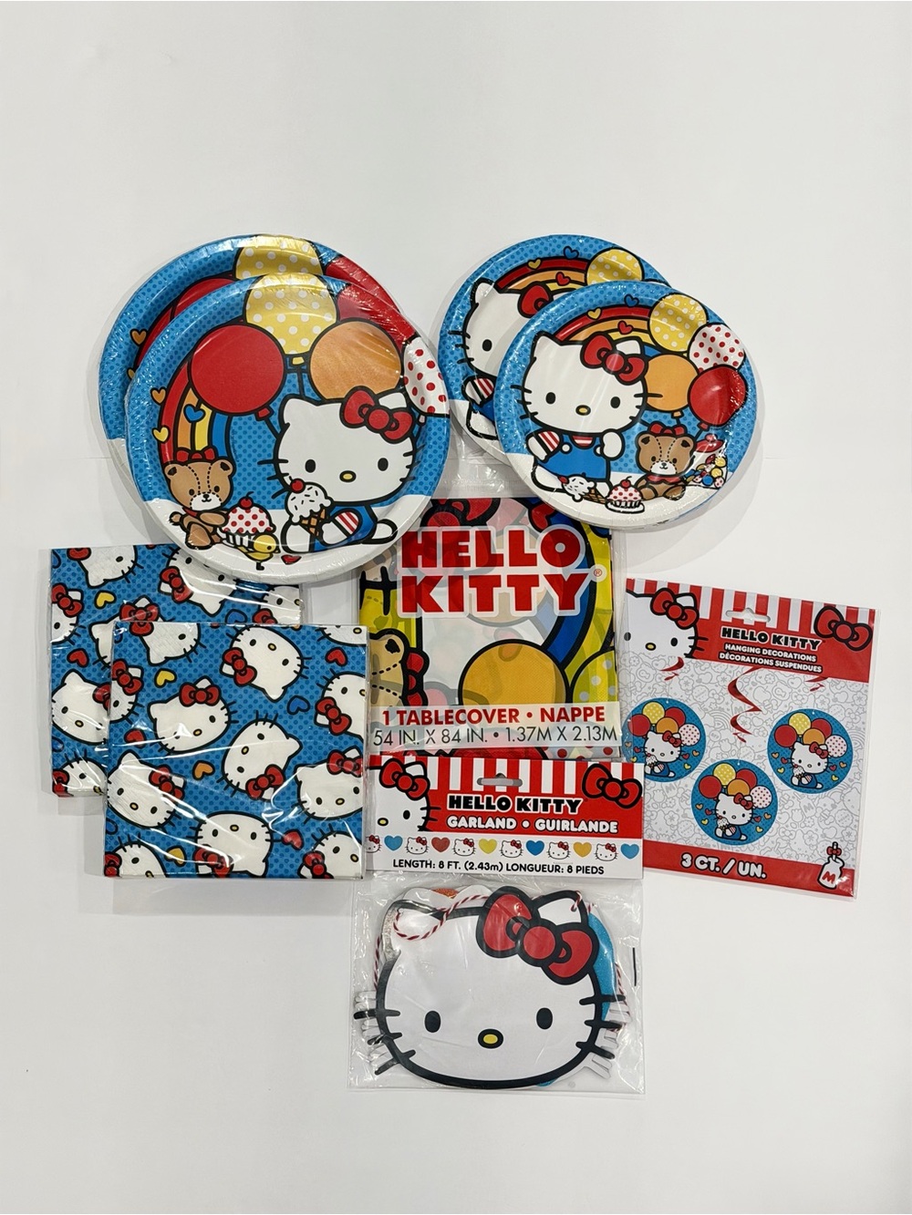 Hello Kitty Blue Party Plates & Decorations Set